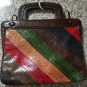 Vintage multicolored snakeskin handbag